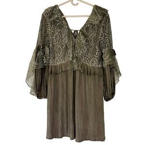 POL short Dress with Ethereal Sleeves Cottagecore whimsy fairy whimsigoth M